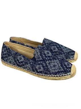 SOUL Naturalizer Navy Blue Denim Patterned Espadrille Slip-Ons Loafers Shoes Sz8
